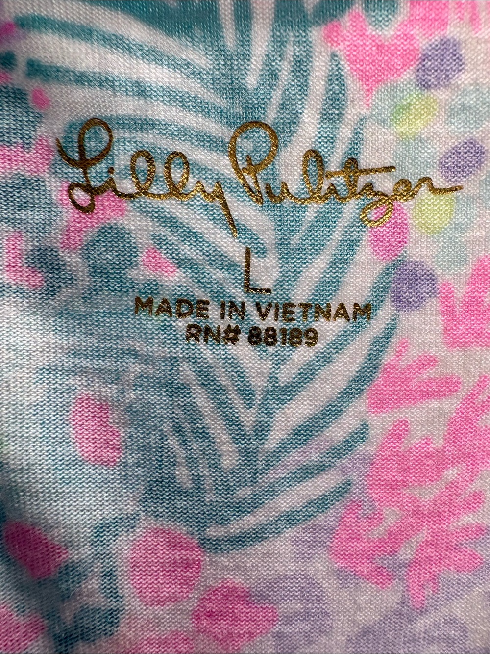 Lilly Pulitzer Pink, Green & Purple Tropical Print dress size L EUC!!! - Picture 4 of 5